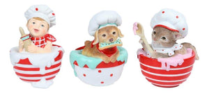 Baking Candy Dog sitting in a Mixing Bowl