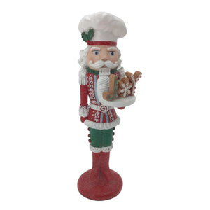 Nutcracker Style Butler Holding Gingerbread JOY on tray