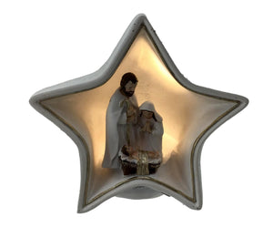 Nativity Star with Mary, Joesph and Baby Jesus - LED