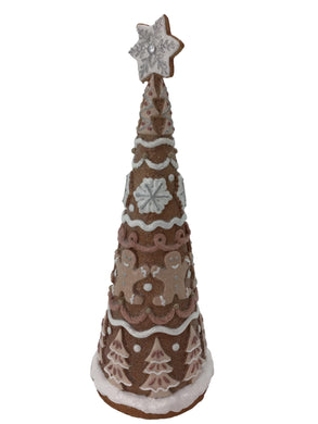 Candy Pink and White These Gingerbread Tree With a Snowflake as a Topper