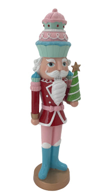 Candy Inspired Nutcracker wearing a Candy Cupcake as a Hat /Tree