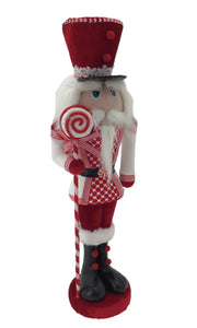 Candy Cane Snowman Holding a Candy Cane Lollipop