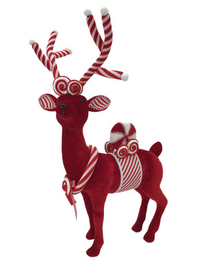 Red and White Candy Cane Themed Reindeer