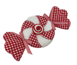 Red and White Dotty Swirl Candy