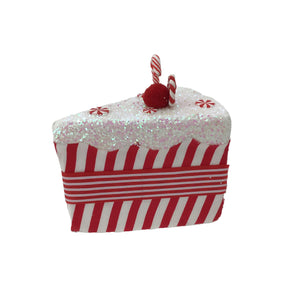 Candy Cane stripe Cake Slice with Candy Cane Middle