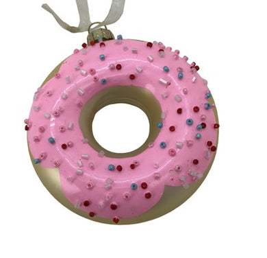 Bright Pink Donut with Coloured Sprinkles
