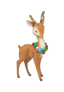Vintage Reindeer wearing her bright Necklace