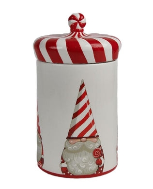 Red and White Peppermint Cookie Jar