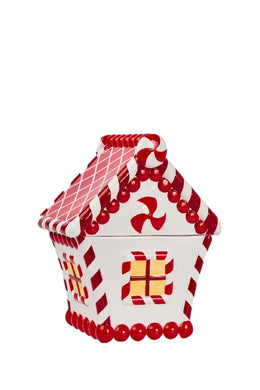 Red and White House Candy Jar