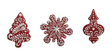Red Gingerbread Christmas Snow Flake  Shape Hanging Decorations