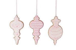 Pale Pink Iced Finial Bauble Decoration
