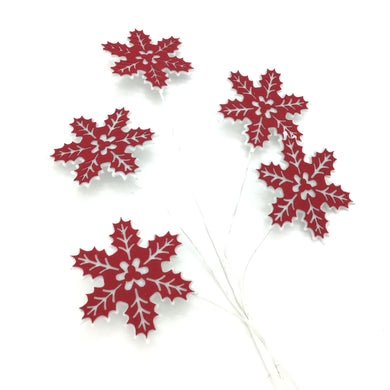 Red and White Snowflake Spray