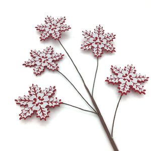 White and Red Snowflake Spray
