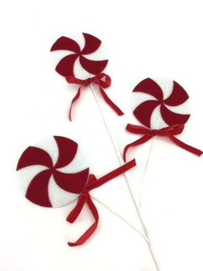 Red and White Twirl Round Candy Spray