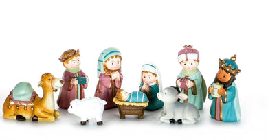 Mini Nativity - Pastel Coloured Finish