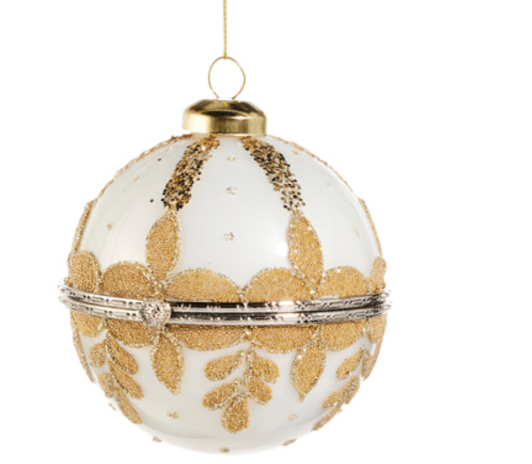 White with Gold Embellishment Hanging ornament