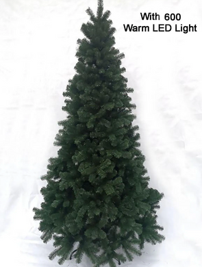 8 Foot PVC Green Pine Tree with Lights