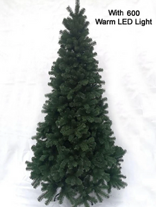 8 Foot PVC Green Pine Tree with Lights