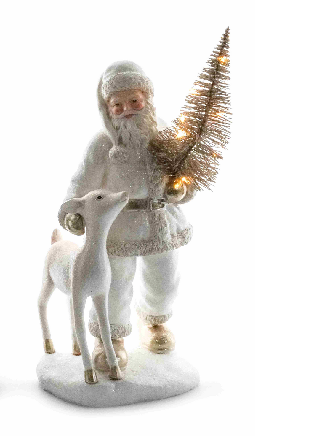 Winter Wonderland - Santa holding a Light up Tree with a Reindeer