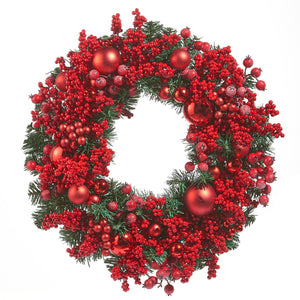 Red Berry and Bauble Wreath