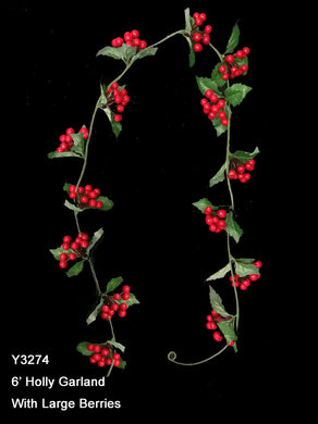 Holly with Large Berry Garland