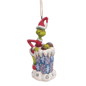 Jim Shore - Possible Dreams  - Grinch in Chimney Hanging Ornament