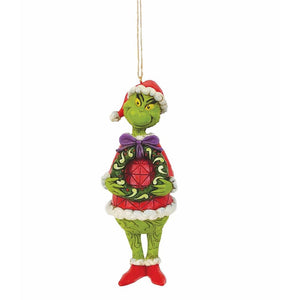 Jim Shore - Possible Dreams  - Grinch holding Wreath - Hanging Ornament
