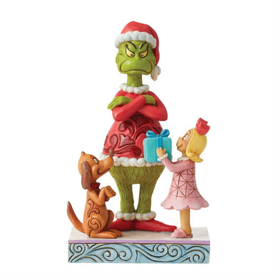 Jim Shore - The Grinch - Max and Cindy Giving Gift to Grinch