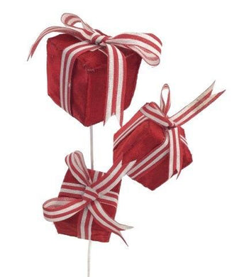 Red and White Gift Parcel Spray with 3 Gift Boxes