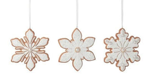 Gingerbread Frost Hanging Snowflake Flower Petal Decoration