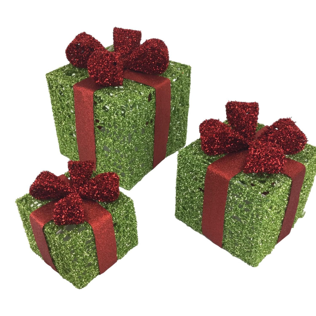 Green and Red Gift Boxes - Set of 3