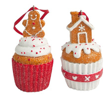 Load image into Gallery viewer, Gingerbread Boy Cupcake Hanging Decoration ( With Gingerbread Boy)