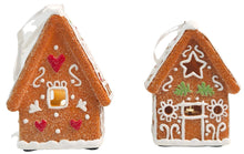 Load image into Gallery viewer, Gingerbread House Hanging Decoration with Green Holly Leaves