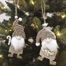 Load image into Gallery viewer, Santa with Candy Cane  Hanging Decorations Bisque