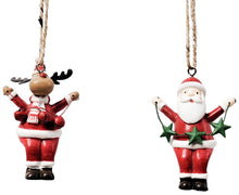 Load image into Gallery viewer, Reindeer Wearing Red and White Scarf Holding Bells