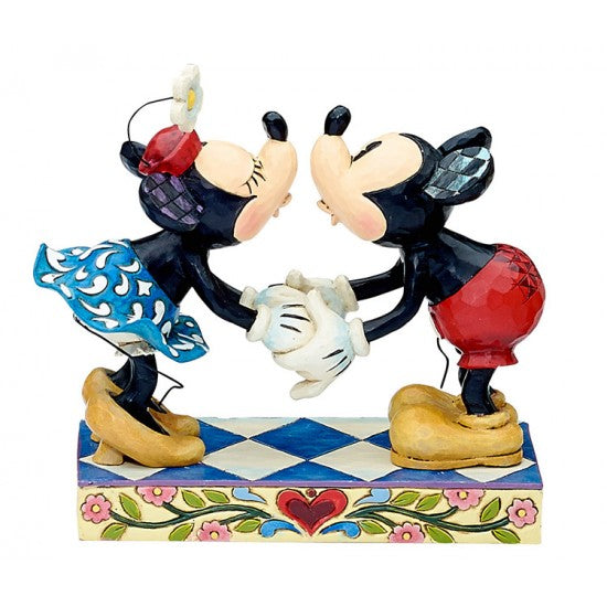 Jim Shore - Mickey and Minnie Kissing - Christmas Figurine