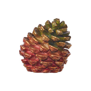 Pinecone with painted Gold, Green and Burnt Red Finish.