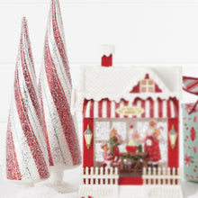 Load image into Gallery viewer, Iced Peppermint Glass Christmas Tree - Set of 2