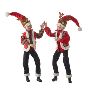 Posable Elf with Reindeer Antlers - 24 inch