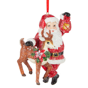 Santa and Reindeer Ornament