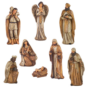 Gold and Bronze Finished Nativity 8 Piece Set