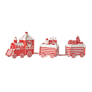 Red and White Peppermint stripped Train