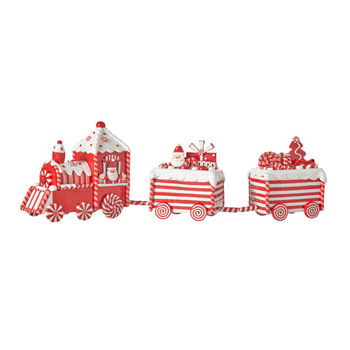 Red and White Peppermint stripped Train