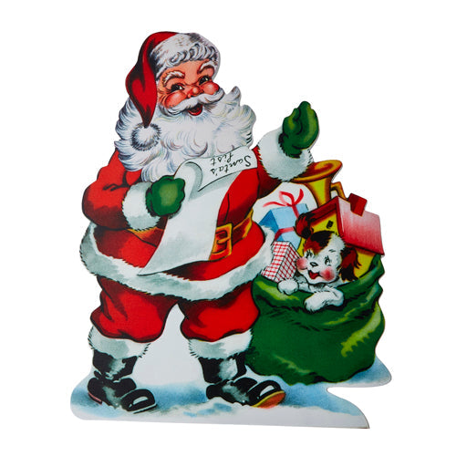 Santa with Sac and List Cut Out - Small