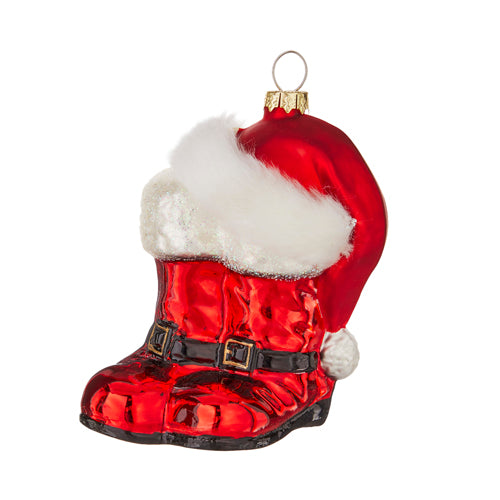 Santa's Boots with A Santa Hat