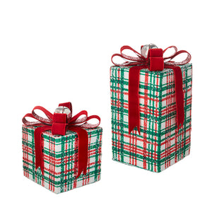 Set of 2 Plaid Packages