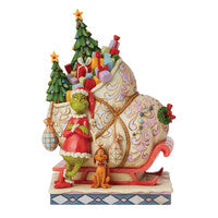 Department 56  - The Grinch - Grinch and Max next to Sleigh