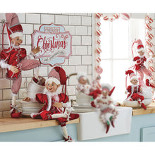 Load image into Gallery viewer, Posable Red and White Peppermint Posable Elf