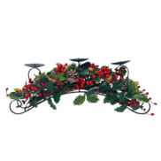 Holly, Berry and Nut 3 Candle Table Display