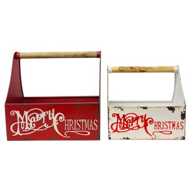 Red and White Carry Holders - Set of 2